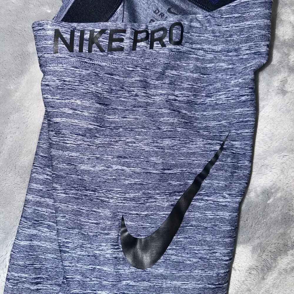 Nike Pro Leggings Navy Heather Mesh Panel Women's XS Dri-Fit